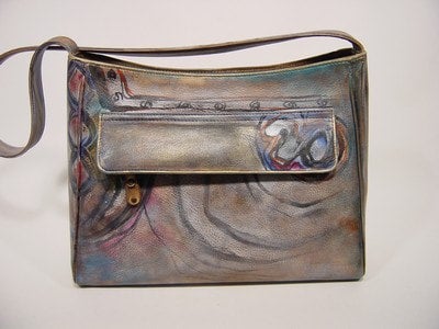 Jane Yoo HB 520 THENA Hand Painted Leather Handbag BuyLeatherBags